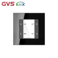 Unité de commande murale KNX 2 boutons, noire mate, alimentée par bus, pour gestion de scènes et capteurs, clavier de contrôle KNX 2 touches 55mm