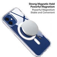 Coque de téléphone magnétique transparente antichoc anti-jaunissement en TPU+PC pour iPhone 14 15 16 17 Pro Max