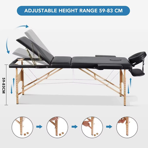 Lit <span class=keywords><strong>de</strong></span> <span class=keywords><strong>massage</strong></span> esthétique pour salon <span class=keywords><strong>de</strong></span> beauté, <span class=keywords><strong>housse</strong></span> en cuir, 3 sections pliables, lit pour extensions <span class=keywords><strong>de</strong></span> cils, <span class=keywords><strong>table</strong></span> <span class=keywords><strong>de</strong></span> <span class=keywords><strong>massage</strong></span> - Product Image 2