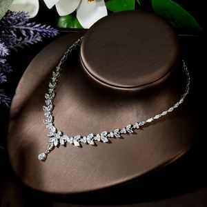 HIBRIDE, el más nuevo, de lujo, brillante, Zirconia cúbica, collar transparente, pendiente, conjunto de joyería para mujer, vestido de fiesta, N-900 - Product Image 5