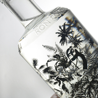 Jingbo-botella de vidrio personalizada, Ron en miniatura, botellas de ron únicas