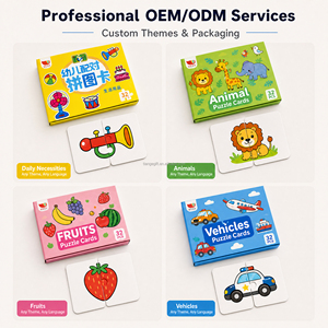 32 cartes flash de puzzle assorties pour enfants, jouets éducatifs précoces pour tout-petits, cartes de jeu pour l'apprentissage et la reconnaissance du vocabulaire quotidien - Product Image 6