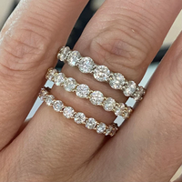 2.5mm 3mm 3.5mm yuvarlak kesim Lab elmas düğün Band 14K altın DEF-VS elmas tam sonsuzluk bant