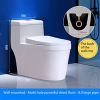 WC en céramique monobloc, design moderne et épuré, pour usage domestique et hôtelier, à poser au sol, avec évacuation arrière, désodorisant, grand diamètre