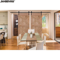 Ensemble complet de quincaillerie pour porte de grange de style américain, kit de rail coulissant pour porte de grange pour porte simple / double