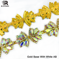 Chaîne en verre ornée de strass colorés et brillants, modèle double explosif doré, pour la couture, les loisirs créatifs et la décoration de mariages et de fêtes