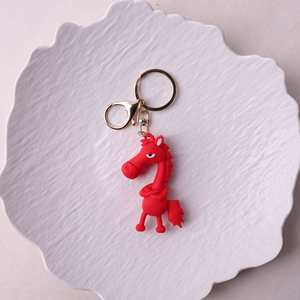 New Year of the Horse Keychain 3d Horse Shaped Keychain Ornament Lucky <b>Mascot</b> Cool Black Horse PVC Doll - Product Image 2