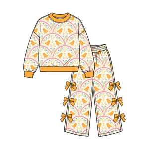 Combinaisons pour filles à imprimé fleurs personnalisées, tenues de Pâques, boutique Trendyism, spandex/coton biologique, vêtements doux en gros - Product Image 5