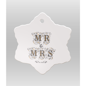 Mr and Mrs est 2026 <b>Heart</b> Shaped Porcelain Keepsake <b>Ornament</b> For Romantic Gift And Wedding Decoration - Product Image 5