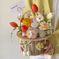 Petit panier de fleurs, panier pour arrangement floral, arrangement floral, bouquet de fleurs, cadeau pour la Saint-Valentin, la fête des mères, pour les filles