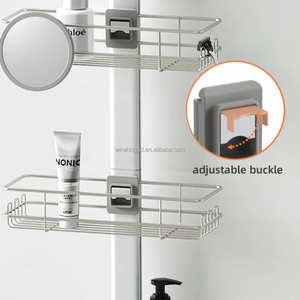 WIREKING Étagère de Douche d'Angle à Tension Réglable 74-106 Pouces, en Aluminium Inoxydable, 4 Niveaux, pour Rangement de Salle de Bain, Organisateur de Shampoing - Product Image 5