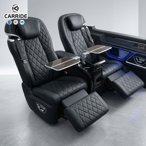 Asientos de Clase Ejecutiva para Aviación CARRIDE, Furgoneta MPV, Tapicería de Cuero Acolchado Diamante, Iluminación Ambiental LED Azul, Panel de Control Táctil, <span class=keywords><strong>Kit</strong></span> de Mesa - Product Image 4