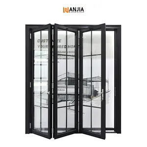 WANJIA-diseño de puertas de acordeón para patio, puertas plegables de aluminio