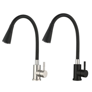 304 Stainless Steel Black Rotating Sink Faucet Single Handle Ceramic Valve Modern Kitchen Faucet for Home Use - Product Image 4