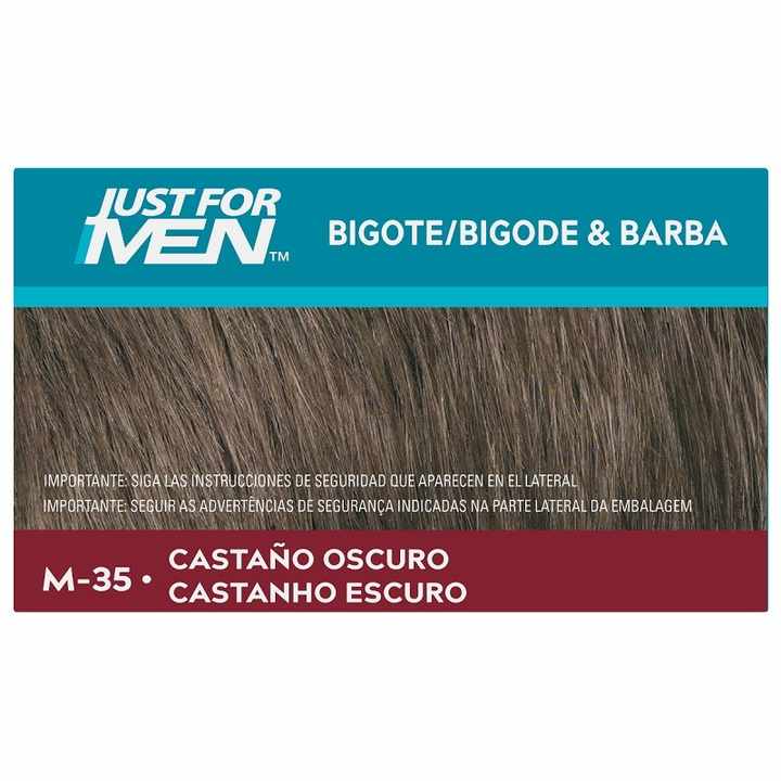 JUST FOR MEN Organic Dark Brown M-35 Mustache and Beard Filler Pen Moisturizer Cream Gel Oil in 15ml Box