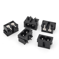 Prise électrique industrielle C8 2,5A 5A 250V, connecteur d'alimentation mâle 2 broches, petite prise IEC, entrée de courant alternatif C8 avec capuchon étanche