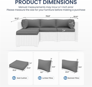 Vỏ gối <span class=keywords><strong>sofa</strong></span> ngoài trời chống thấm nước, sẵn sàng sử dụng, trang trí nhà cửa & vườn, dạng mô-đun, có thể tùy chỉnh chỗ ngồi - Product Image 3