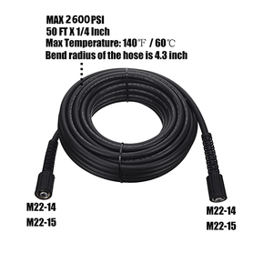 Tuyau en PVC pour nettoyage de voiture, 2600 PSI,<span class=keywords><strong>M22</strong></span> 14mm/15mm, filetage de laiton, haute qualité, livraison gratuite - Product Image 2