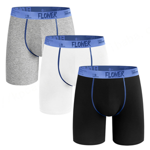 Ropa interior para hombre, Calzoncillos Bóxer largos con logotipo personalizado, pantalones cortos con cintura elástica y letras de algodón transpirable para hombre, Calzoncillos Bóxer - Product Image 6