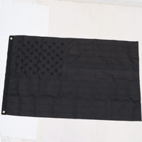Drapeau américain brodé 210D noir intégral avec étoiles et rayures cousues pour la décoration de la maison, du jardin, du garage et de l'extérieur