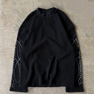 เสื้อยืดแขนยาวทรงโอเวอร์ไซส์ผ้าคอตตอนพิมพ์ลายกราฟิกแบบดิจิตอล พิมพ์โลโก้ตามสั่ง ลายวาฟเฟิล - Product Image 3