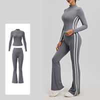 PASUXI Logo personnalisé 2026 Ensemble de yoga à taille haute à manches longues personnalisé pour femmes Vêtements de sport Tenue de fitness