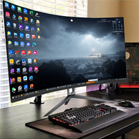 Moniteur de jeu LED incurvé sans cadre, écran 1/2/3K, 165 Hz, 24/27/34 pouces, écran LCD ultra-large personnalisé, vente en gros d'usine