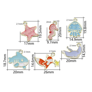 จี้รูปสัตว์โลหะผสมลายคลื่นน้ำ สำหรับทำเครื่องประดับ DIY สร้อยข้อมือ สร้อยคอ ขายส่ง - Product Image 5