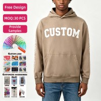 Sudadera con Capucha Personalizada para Hombre, 320 g/m², 100% Algodón, Lavada, con Apliques Bordados, Cuello Redondo y Puños Acanalados