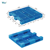 Palette en plastique 1300*1200 adaptée à l'utilisation en entrepôt industriel avec rayonnages à poutres pour la logistique