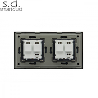 Prise murale européenne double à 4 broches Smartdust Euro 220V 16 ampères, verre trempé
