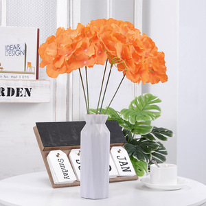 Bouquet d'hortensias artificiels bleu-vert à 5 têtes, sans feuilles, 45 cm, fleurs en soie pour centre de table, décoration de la maison - Product Image 4