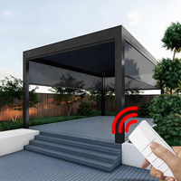 Pergola Bioclimatique de Luxe Électrique, Étanche, en Aluminium, Motorisée, pour Jardin et Extérieur, Pavillon Métallique Moderne à Lames