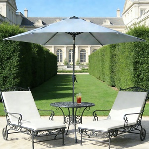 2.3m Waterproof Foldable Anti-UV Central Pole Umbrella Frame With Crank and <b>Button</b> Tilt for Hotel Use DC-UM-226 2.3m Central Pol - Product Image 1