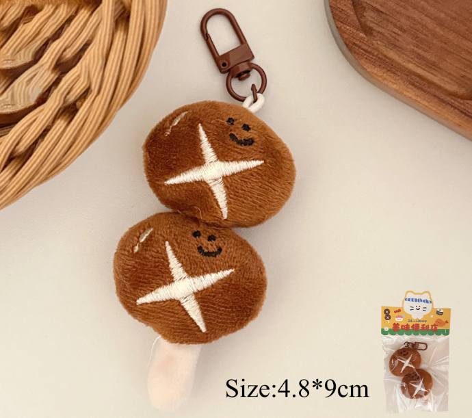 พวงกุญแจตุ๊กตาเสียบไม้เห็ดหอม