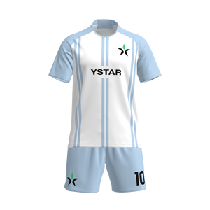 Elegante Conjunto de Camiseta de Fútbol Personalizada MYTH <span class=keywords><strong>STAR</strong></span> con Rayas Rojas y Blancas, Transpirable para Equipos - Product Image 4