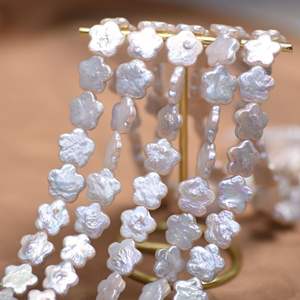 Perlas de Agua Dulce Naturales con Forma de Flor de Ciruelo Barroca de 12-13 mm, para Hacer Collares Hechos a Mano, Perlas Sueltas Semiterminadas - Product Image 3