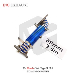 ท่อดาวน์ไปป์ไทเทเนียม ING ขนาด 89 มม. (3.5 นิ้ว) สำหรับ Honda Civic Type-R FL5 |   อะไหล่แต่งประสิทธิภาพสูงน้ำหนักเบาพิเศษสำหรับการปรับแต่งสมรรถนะแบบไหลเวียนสูง ขายส่ง - Product Image 3