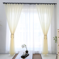 Rideau de porte d'intérieur en Tulle blanc, panneau solide, pour salon, Style européen et américain