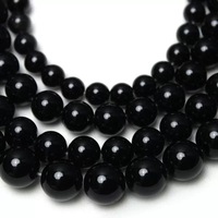 Perles de pierre en gros 4mm 6mm 8mm 10mm Perles d'obsidienne noire naturelle en fil pour la fabrication de bijoux