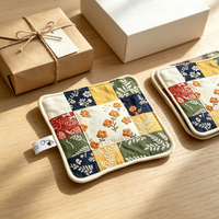 Sous-verre matelassé patchwork fait main, dessous de tasse absorbant en tissu, sous-verre carré réutilisable pour cadeaux de mariage, vente en gros personnalisée