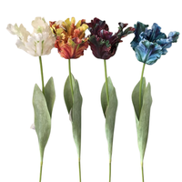 Bunga Tulip Buatan 3D Gradient Artificial Parrot Tulip Real Touch Moisturizing untuk Buket Pernikahan Dekorasi Interior Rumah