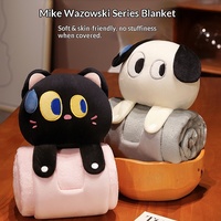Couverture en flanelle à motif de dessin animé mignon, en polaire cristalline, non toxique, écologique, avec design de poupée et oreiller, pour la maison et les enfants, idéale comme cadeau, commandes en gros