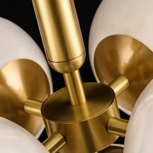 โคมไฟระย้าลูกอลาสเตอร์ LED ทองเหลืองแบบเรียบง่ายทันสมัยทันสมัยหรูหรามีจี้รูปโรงแรมวิลล่ามีสไตล์หรูหรา - Product Image 5