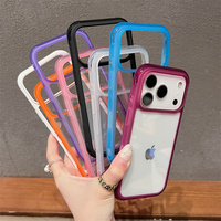 Coque de téléphone transparente simple en acrylique pour iPhone 18 Pro Max 17 16 15 14 13, antichoc, hybride TPU PC, avec coussin d'air, dos transparent