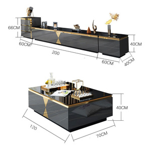 Set di <span class=keywords><strong>tavolino</strong></span> di lusso moderno vendita calda semplici mobili per la casa per il soggiorno in vetro e metallo per uso domestico o <span class=keywords><strong>sala</strong></span> - Product Image 5