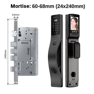 Serrure de porte automatique électronique biométrique à empreintes digitales en alliage d'aluminium, compatible avec l'application <span class=keywords><strong>Tuya</strong></span>, Wi-Fi, reconnaissance faciale 3D, carte mémoire, cloud - Product Image 4