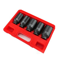 Jeu de douilles à impact profond de 5 pièces, 1/2 pouce, 12 pans, métrique, 30 mm, 32 mm, 34 mm, 35 mm, 36 mm, jeu de douilles pour axe de roue, moyeu, écrou