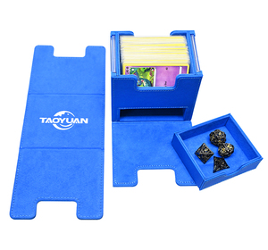 Caja Magnética Portátil Rectangular Moderna de Cuero para Cartas de Juego con Bandeja Extraíble para Dados, para Cartas Coleccionables - Product Image 6