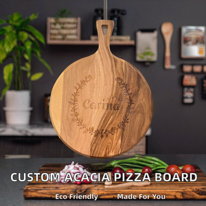 Tagliere Personalizzato in Legno di Acacia Ecologico Spessore 1,5 cm per Pizza e Salumi - Lavabile in Lavastoviglie Marca Belief - Product Image 2